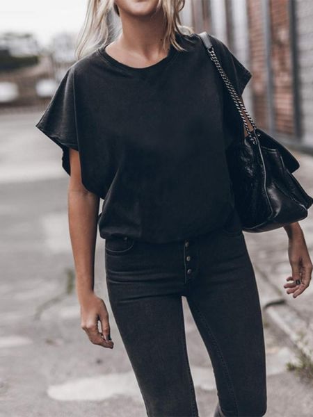 

women's t-shirt summer women short sleeve o-neck shirts loose casual tee, White