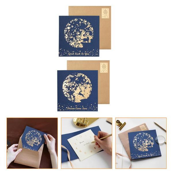 

greeting cards 2pcs thanksgiving day animal theme blessing