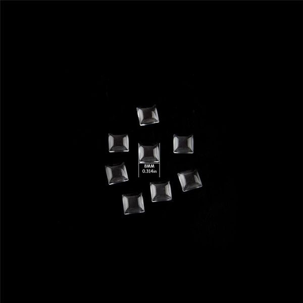 

chandelier crystal 100pcs 8mm square flat back transparent clear magnifying glass cabochon cover for diy jewelry making