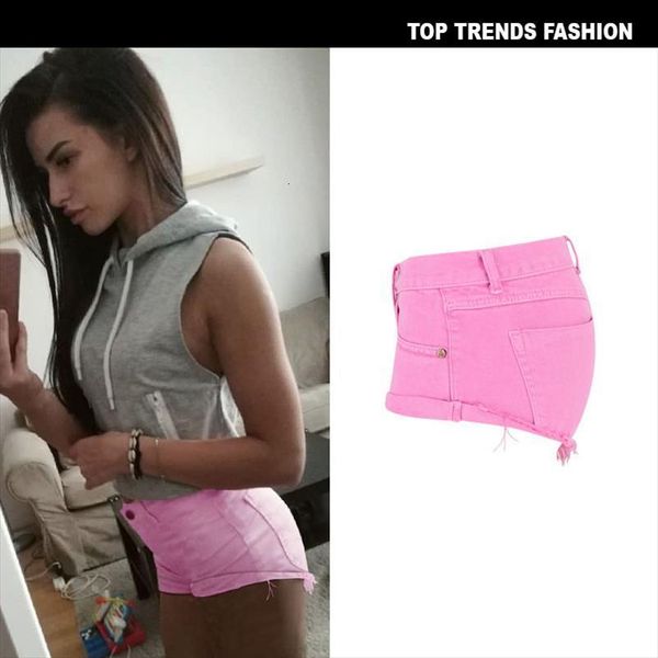 

low rise macaron pink womens shorts beggar jean curling pocket beach denim ants for summer, White;black