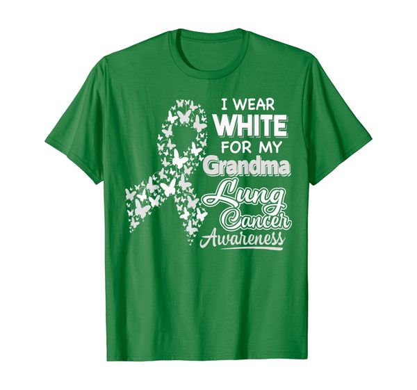 

lung cancer awareness t shirt - i wear white for my grandma, White;black