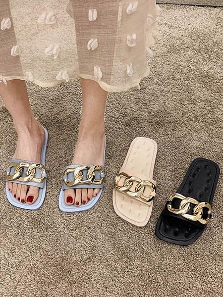 

slippers women summer shoes pantofle luxury slides rubber 2021 designer flat rome basic pu female woman's sl, Black