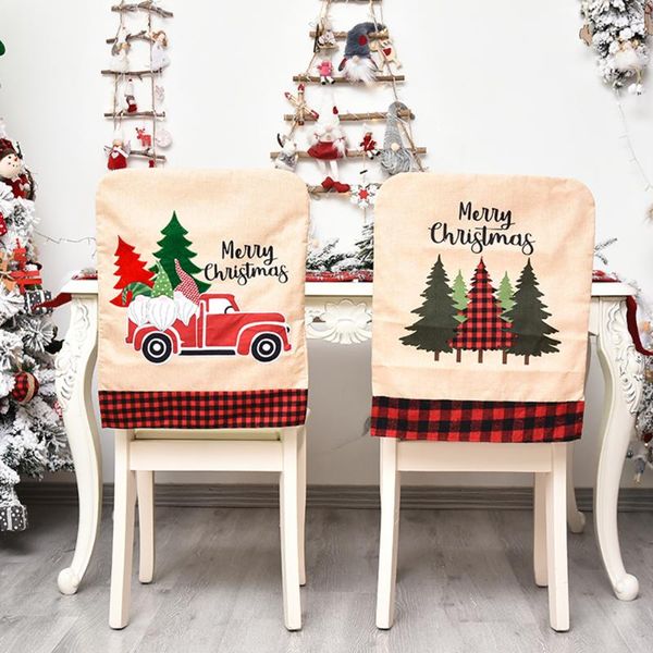 

christmas decoration chair back cover festival prop for year party supplies covers protector seat slipcovers