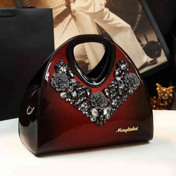 

dinner bag fashion diamond-studded dumpling leather summer temperament mother handbag shoulder messenger bag