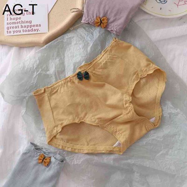 

summer thin modal soft girl sweet bow comfortable cotton crotch triangle underwear women's middle waist, Black;pink
