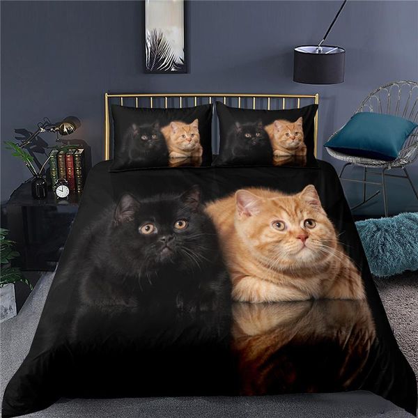 

bedding sets luxury 3d pet cat print home living comfortable duvet cover pillowcase kids  and king eu/us/au/uk size