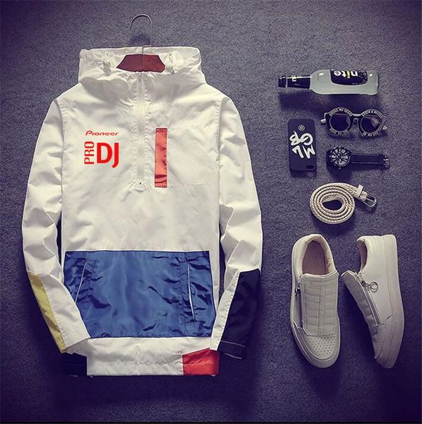 

new spring and summer fashion dj pioneer pro pilot jacket men's street windbreaker hoodie zipper thin coat youth men jacket, Black;brown