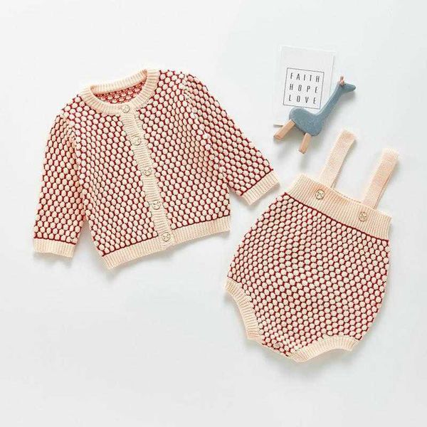 

2021 autumn new baby knit sweater cute plaid knit cardigan for baby girl long sleeve knitwear newborn infant knitted overalls g1026, Blue