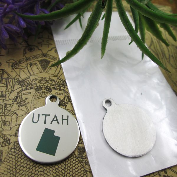

40pcs--stainless steel charms"utah map" more style choosing diy pendants for necklace, Bronze;silver