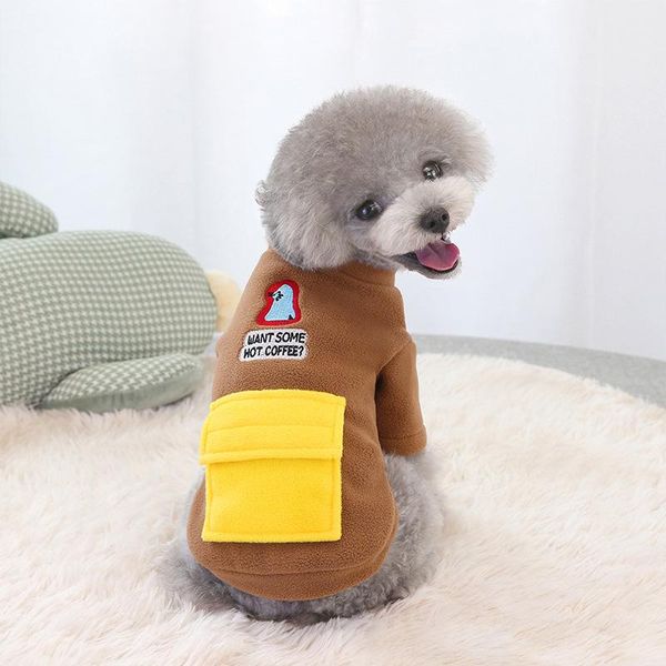 

pet clothes winter dog two-legged khaki apparel