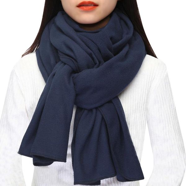 

berets fashion winter thick warm big scarf shawl women wraps vintage polar fleece windproof solid color wild scarves, Blue;gray
