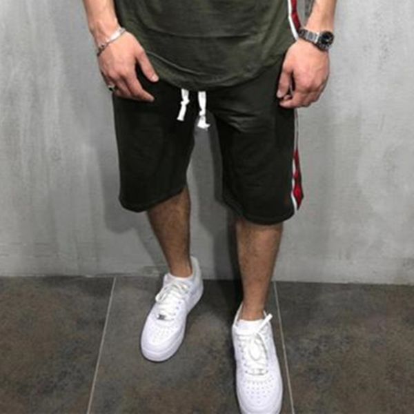 

pant fashion slacks 2021 men's leisure sports, slim fitness, striped shorts jogger, Black