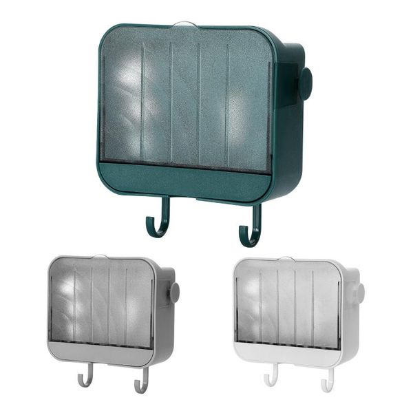 

soap dishes punch-box bathroom wall-mounted holder flip creative drain dish