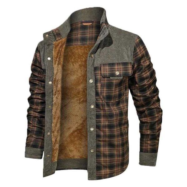 

qsuper men's warm jacket fleece thick army coat autumn winter men slim fit clothing brand 211126, Black;brown