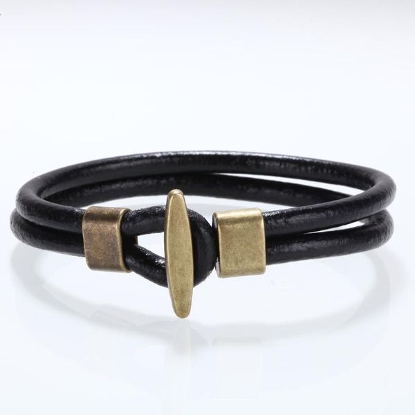 

charm bracelets mcilroy leather bracelet/men/women/genuine/vintage retro double layer man bangles mens 2021 jewelry, Golden;silver