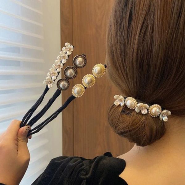 

hair clips & barrettes vintage shell pearl hairpin bun hairstyle stick women elegant scrunchies flower maker tools accessories, Golden;silver
