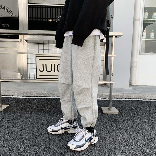 

men's trousers for spring and winter 2021 large size s-5xl with loose legs casual fashion young men pants, Black