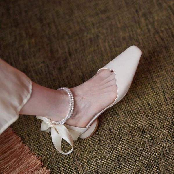 

sandals straps clear heels slip-on loafers summer women's shoes lady 2021 suit female beige square toe buckle elastic band, Black