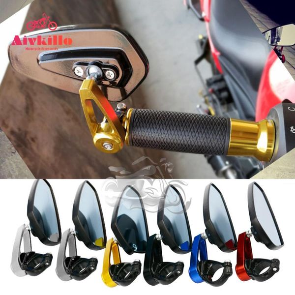 

motorcycle mirrors universal 7/8" 22mm aluminum handle bar end side rearview