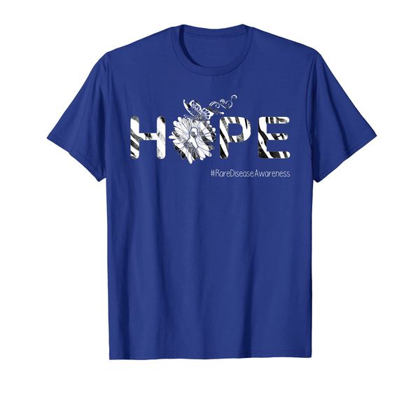

hope butterfly ribbon rare disease awareness tshirt gifts, White;black