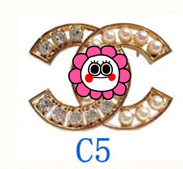 

luxury designer men women pins brooches gold silver letter brooch pin001, Gray