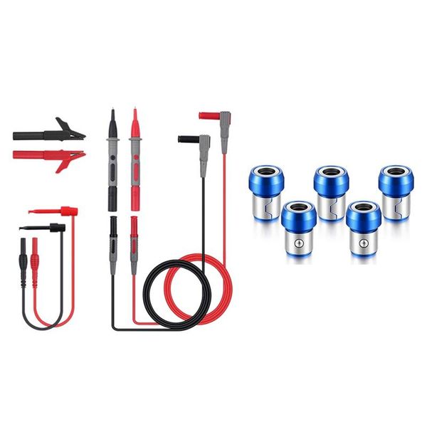 

storage bags 1 set universal probe test leads pin & 5 pcs magnetic screw ring bit