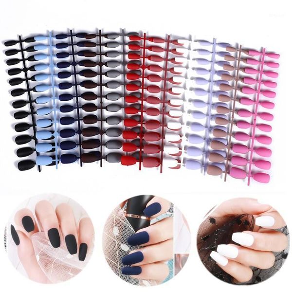 

reusable false nail artificial tips full cover for decorated stiletto with design press on nails art fake extension1, Red;gold