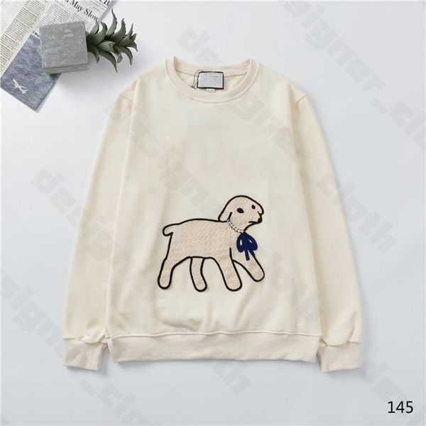 

21ss womens mens designers hoodies fashion lamb animal autumn winter mens long sleeve hooded pullover clothes sweatshirt, Black