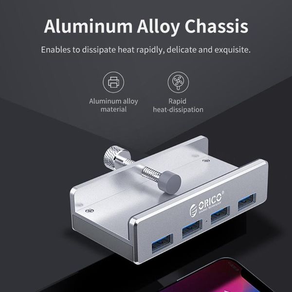 

hubs mh4pu-p usb hub usb3.0 4ports for desklapcomputer metal chassis back clip type-a to adapter