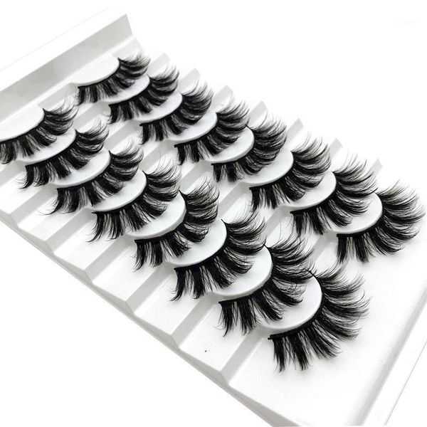 

eyelashes 8pairs 3d mink handmade wispy fluffy long false extension makeup kit1