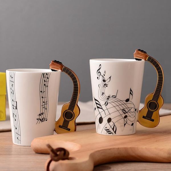 

creative mugs musician's coffee designs electric guitar heartbea handle milk whiskey beer cup drinkware gifts #lr1