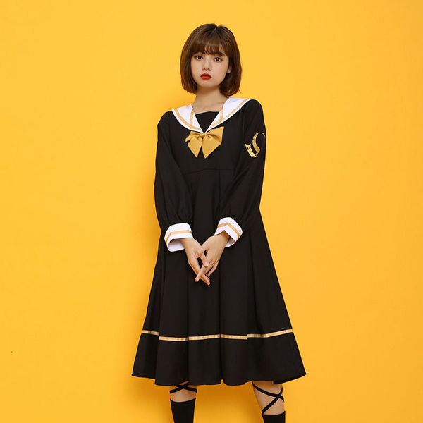 

dress sweet autumn feminine jk preppy japan style sailor's turtleneck loose long sleeve lovely female bing, Black;gray