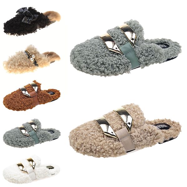 

women designers slippers platform sandal shoes triple blacks grown grey pink womens casual indoor warm sneakers flats winter trainers walkin