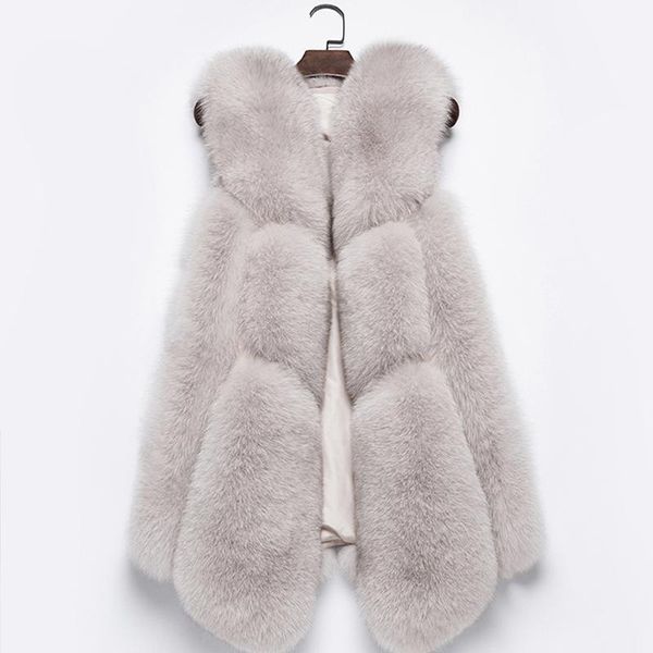 

women's fur & faux winter design female real natural vest with pocket genuine waistcoat overcoat ladies' gilet, Black