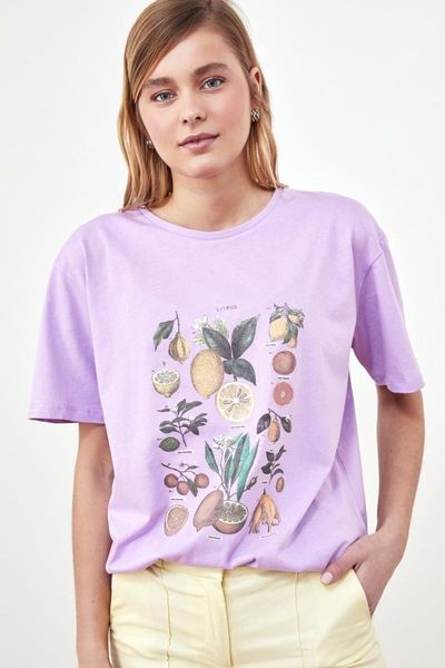 

women's t-shirt trendyol printed boyfriend knitted twoss21ts0723, White