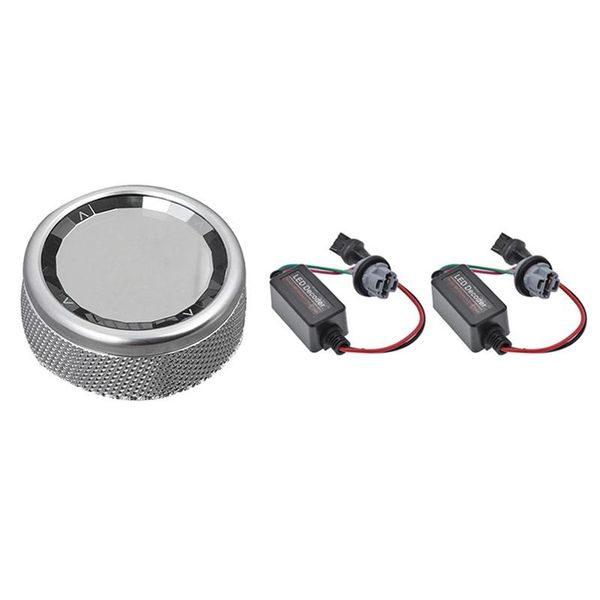 

other lighting system 2x 7440 car led decoder warning error canceller turn signal light & 1x multimedia button crystal knob cover for-