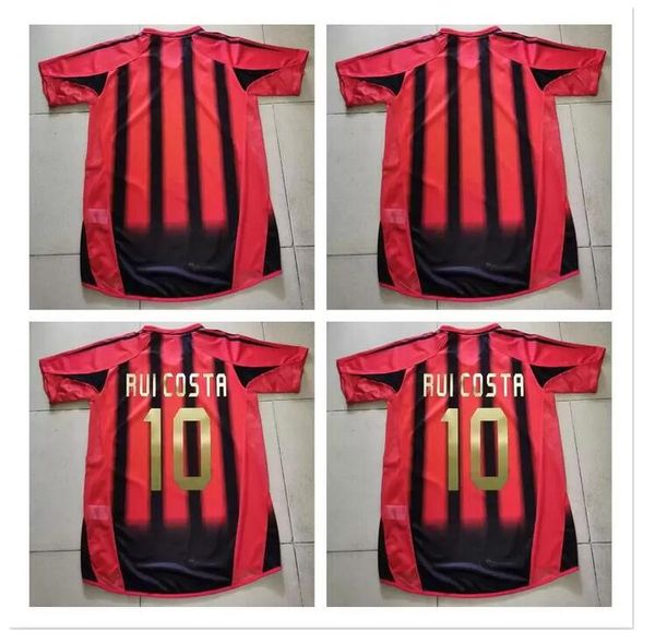 

2004 2005 retro soccer jersey 04 05 home red black milan classic vintage football shirt nesta ac inzaghi shevchenko pirlo kaka maldini, Black;yellow