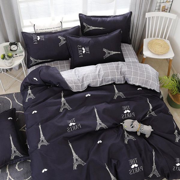 

bedding sets four pieces home textile rron tower pattern design soft bedspreads aloe cotton duvet cover pillow comfortable oceania