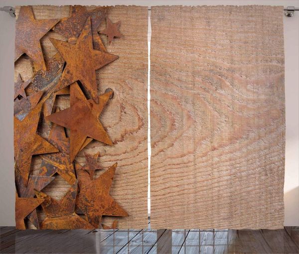 

curtain & drapes western curtains rusty stars on wooden background aged antique vintage country design window for living room