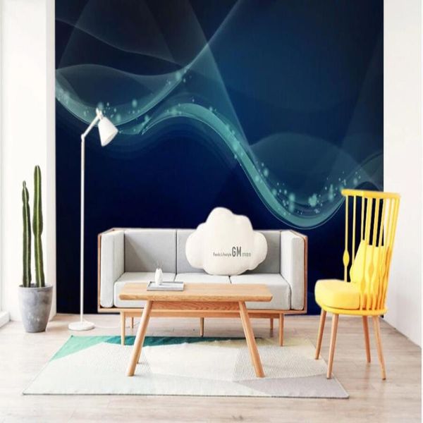 

wallpapers mi'lo'fi custom large wallpaper mural 3d blue dynamic lines nordic personality single background