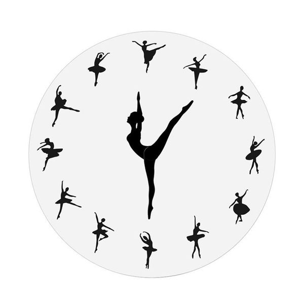 

wall clocks 1 piece charming ballerina clock large ballet dancing girl needle hand watch living room home decor
