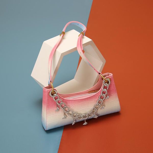 

women's crystal shinning diamond baguette party wedding birthday evening shoulder bag luxury designer handbag for girl bags