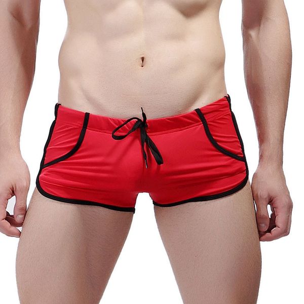 

trendy simple style men's swimming trunks charm boxer style short swimming pants sports fitness leisure swimming shorts