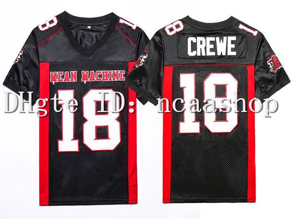 

mens 18 paul crewe mean machine longest yard movie football jersey stitched black size s-xxxl
