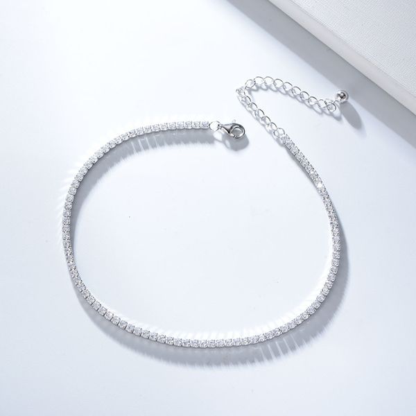 

peishang s925 silver inlaid diamond anklet for girls, Red;blue