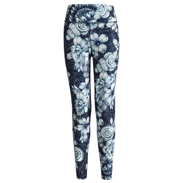 

yoga outfits women fitness leggings pants push up nylon flower printing full length sports gyms elastic tummy control workout high waist, White;red