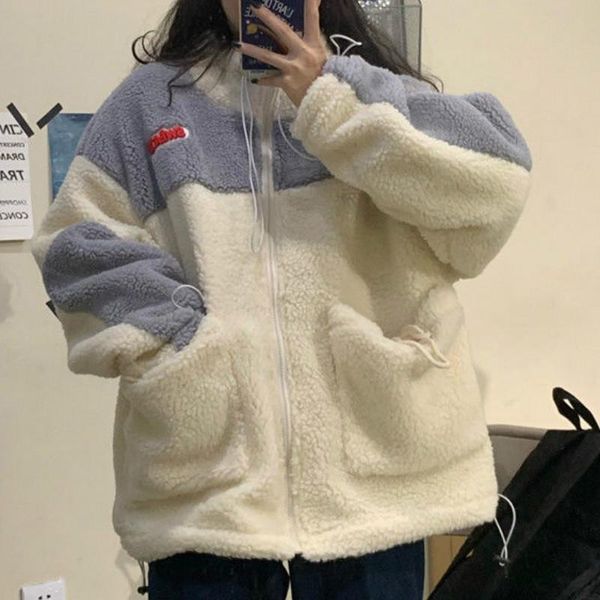 

women's hoodies & sweatshirts women plus size thickening printed zip-up casual korean style chic trendy all-match streetwear womens hig, Black