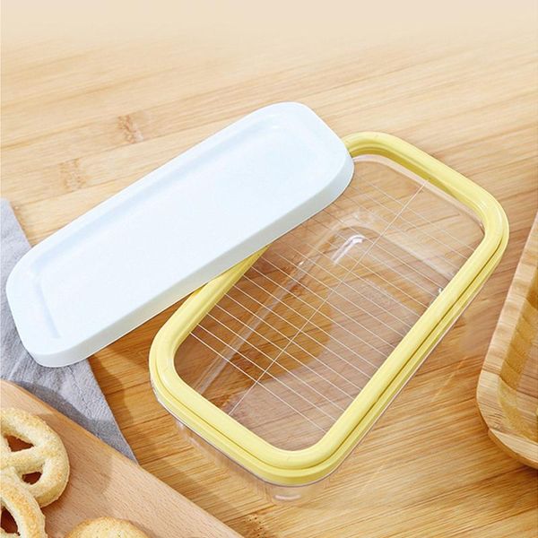 

storage bottles & jars butter dish container box sealing box,ceramic plate,white,with lid and knife,cheese tray kitchenware