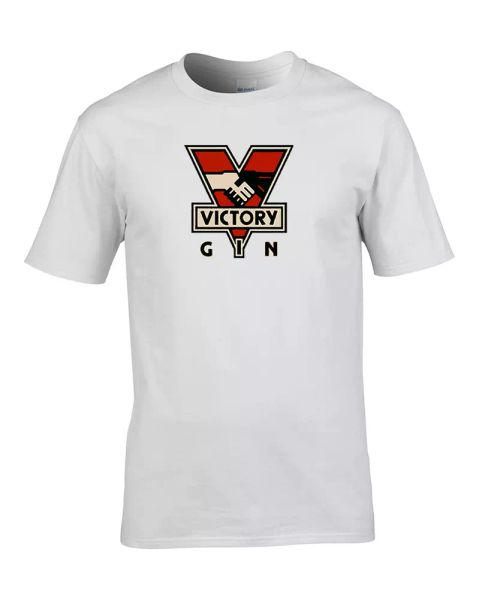 

victory gin - george orwell 1984 big brother is watching mens t shirt, White;black