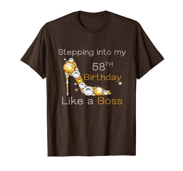 

womens stepping into my 58th birthday in 1961 t-shirt, White;black
